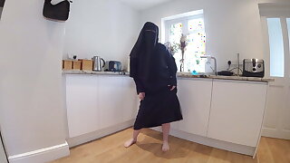 Dancing In Burqa with Niqab and nothing underneath